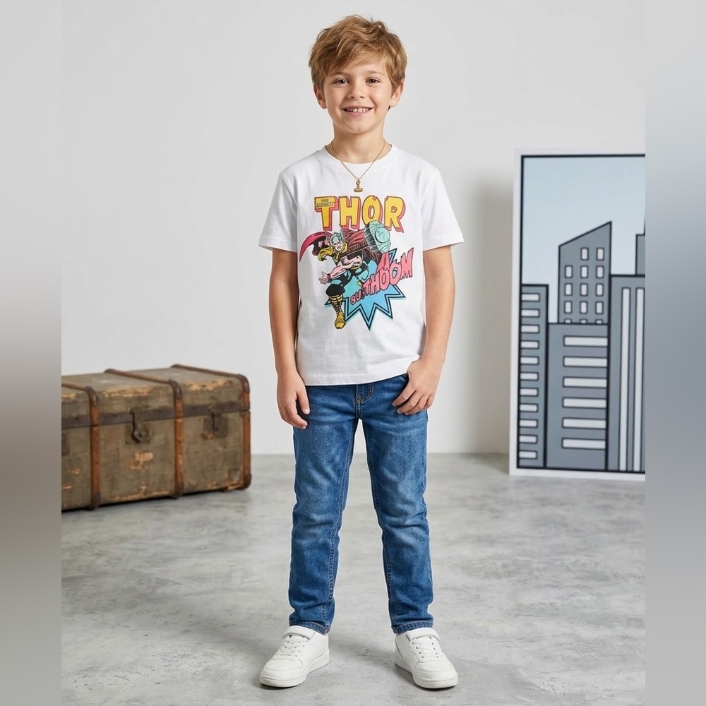 ⚡🔨 Marvel The Mighty Thor Retro Comic Graphic Tee | NWT | Boys Sizes 5, 6 & 7